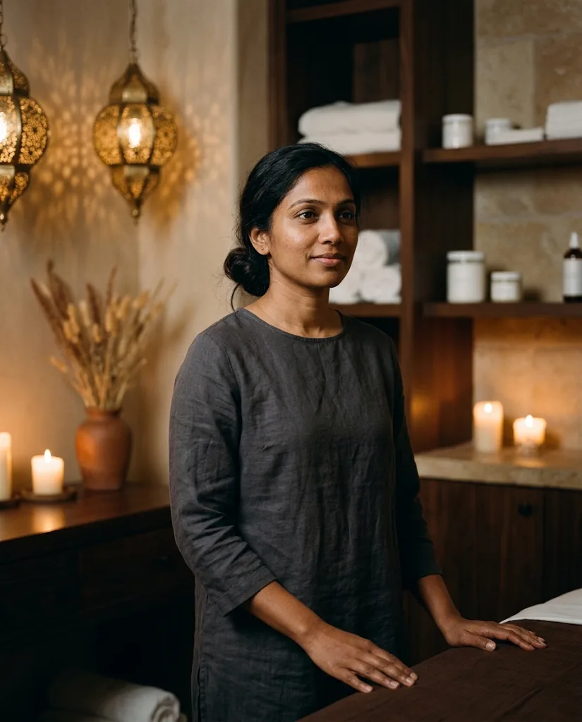 Priya Raman, lead esthetician